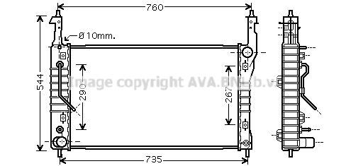 AVA QUALITY COOLING Радиатор, охлаждение двигателя OL2424